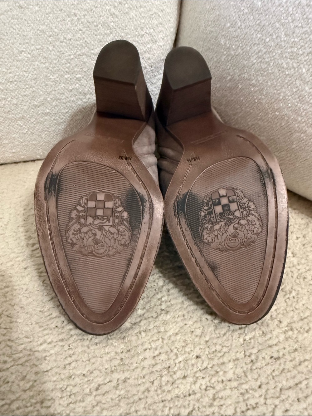 Vince Camuto Taupe Suede Ankle Booties - Picture 7 of 8